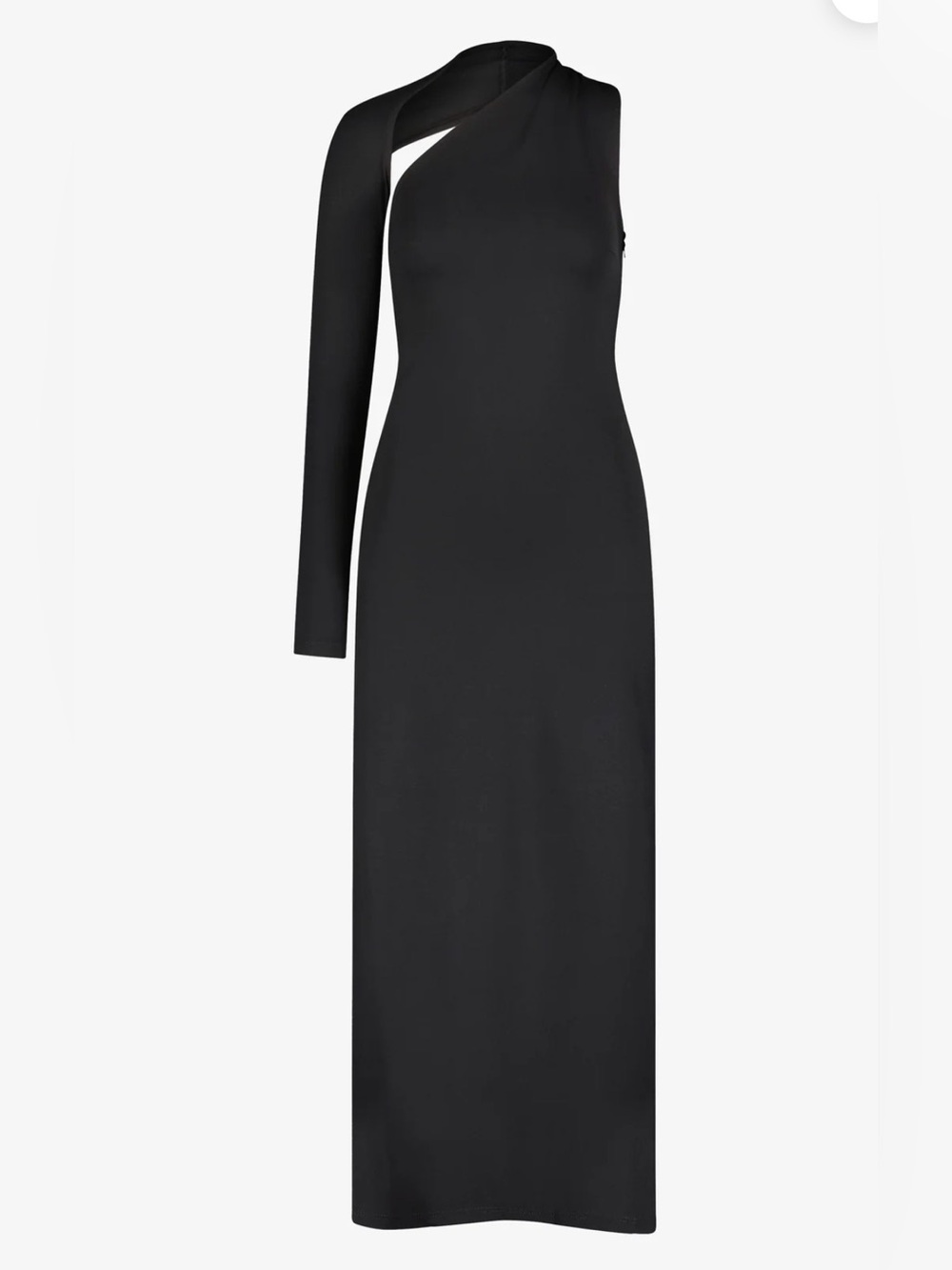 NWT Marcella New York Manhattan One Shoulder Long Sleeve Black Gown Sz XS